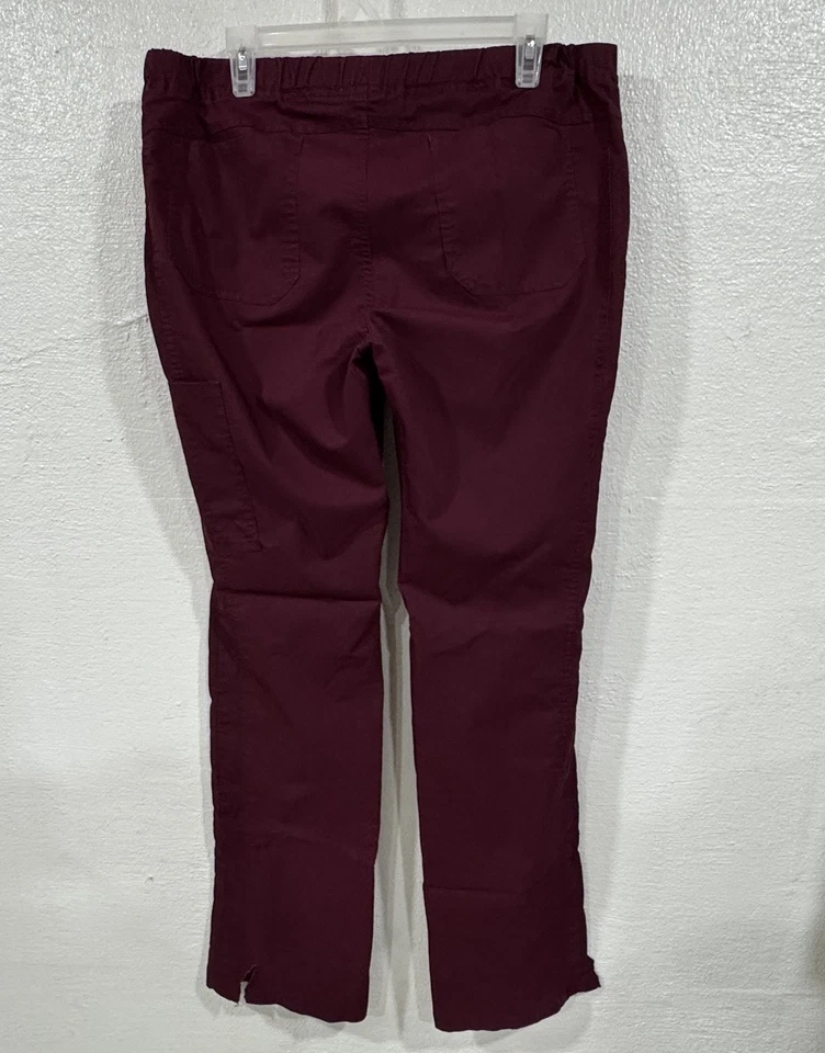 Calça esfoliante feminina marrom elástica cintura bolsos traseiros tamanho grande - Imagem 2 de 4