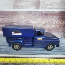 Vintage Tonka pressed steel pickup truck with topper restored blue