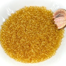 Rocailles 10/0 2.3mm Light Topaz Transparent Preciosa Czech Glass Seed Beads 30g