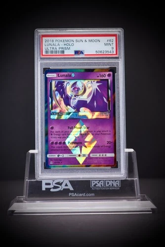 2018 Pokemon Sun & Moon LUNALA Holo Ultra Prism #62 PSA 9