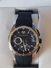 Technomarine Men's Watch Ocean Nomad Chrono Black Dial Silicone Strap 318098 NIB