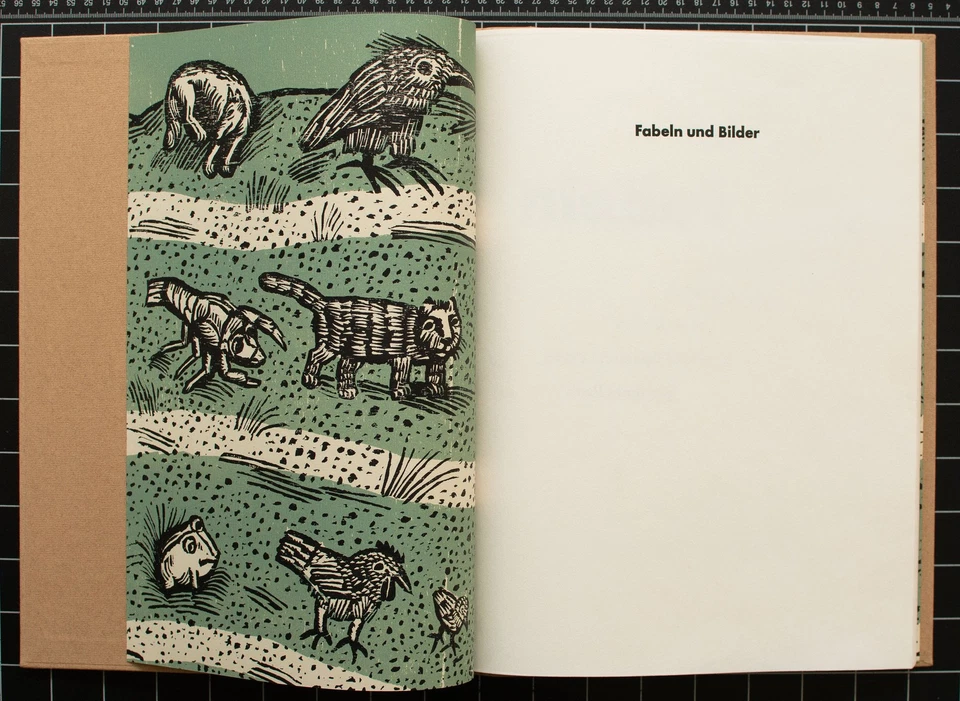 Lothar Sell Fabeln und Tiere 11 Farbholzschnitte je signiert Buch gebunden 1986 - Bild 4 von 4