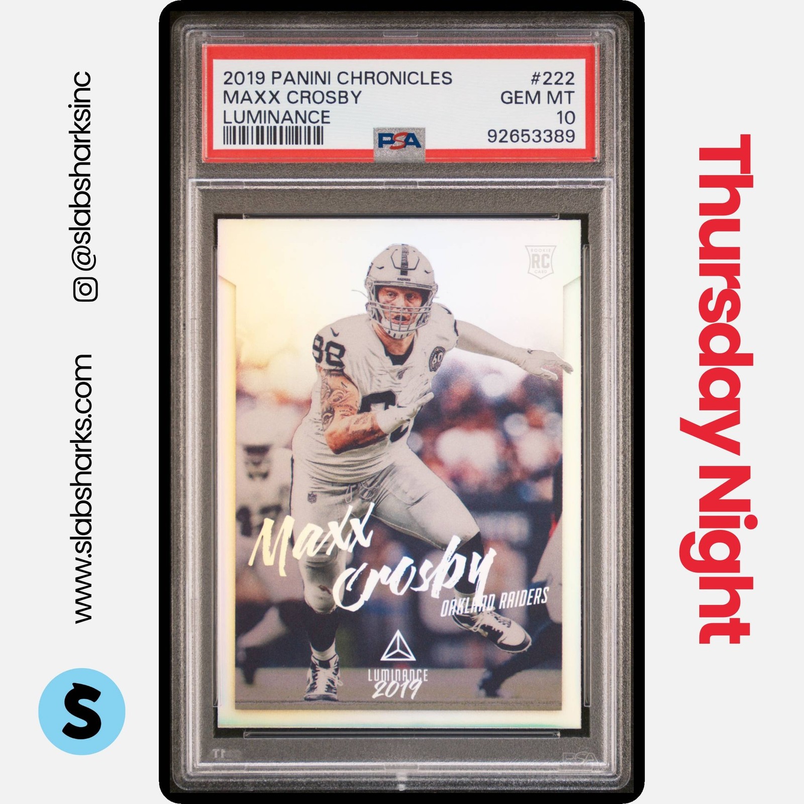 Maxx Crosby Panini Chronicles Luminance #222 Base