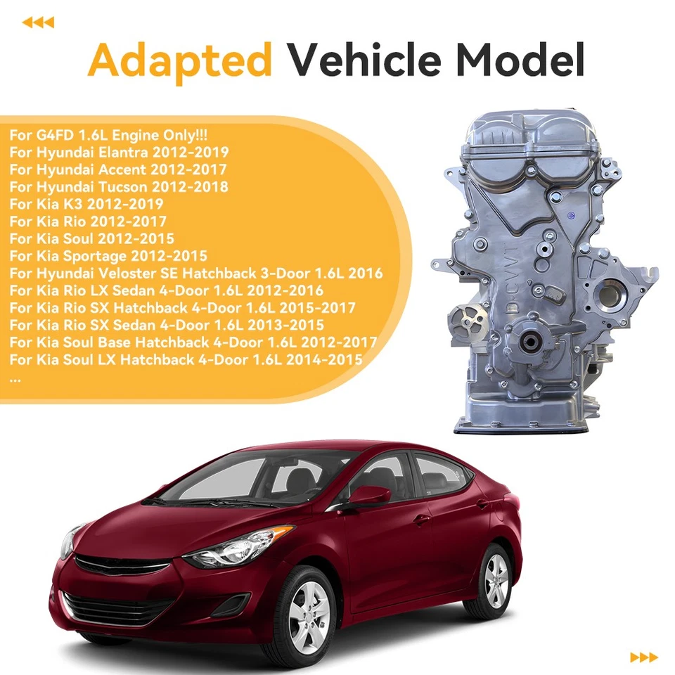For Hyundai Kia 2012-2019 GAS Auto Engine G4FD 1.6L Long Block Engine Assembly Foto 2 de 4