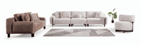Elegantes WeißEs Sofa-Set: 4-Sitzer, 3-Sitzer, Sessel Im Modernen Stil.