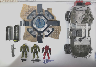 Halo Mega Bloks Warthog Resistance 97011 Used 99% Complete Only Missing Windshie