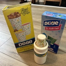 Vintage DIXIE Cups With Dispenser Everyday 3 oz. Bathroom Various Designs