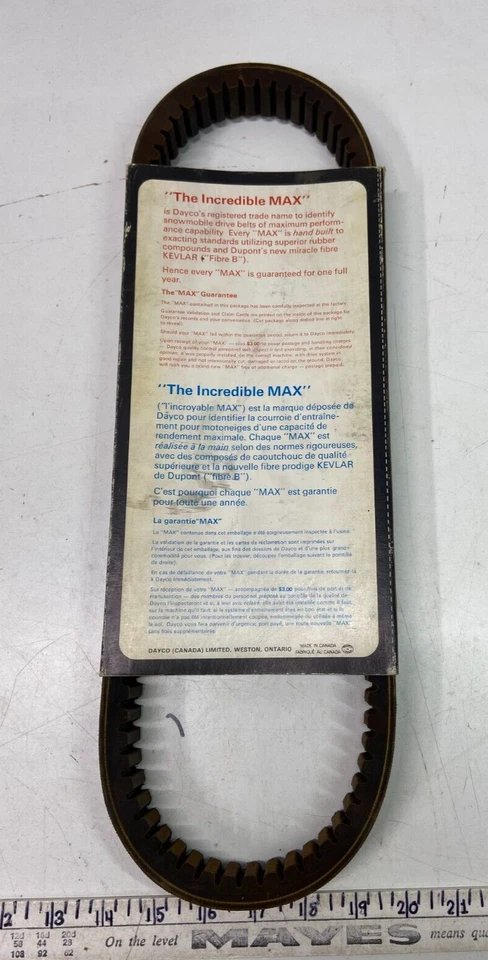 Vintage The Incredible Max Snowmobile Drive Belt Max1082 By Dayco - Image 3 of 4
