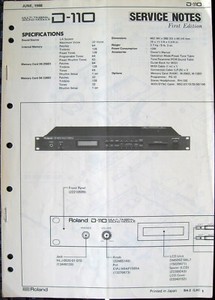 Original Roland D 110 Midi Synthesizer Module Service Manual Booklet From 19 Ebay Original Roland D 110 Midi Synthesizer Module Service Manual Booklet From 19 Ebay