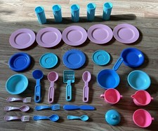 Lot Of 33 Vintage Fisher Price Fun With Food Dishes Pots Pans