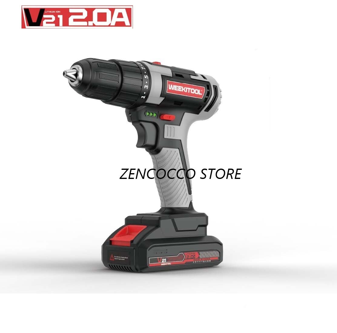 TRAPANO AVVITATORE 2 BATTERIE MAX 21V 2.0Ah CARICABATTERIE E CUSTODIA NW-D5211nc