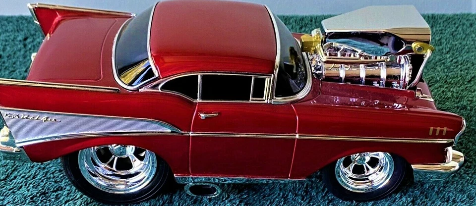 Chevrolet Chevy Race Car Dragster Custom Built Metal Model 55 57 RARE 1957 Red - Image 2 of 3