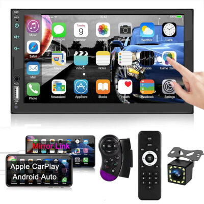 7''Car For Apple Carplay Radio Android Auto Touch Screen Stereo Bluetooth FM 2Din