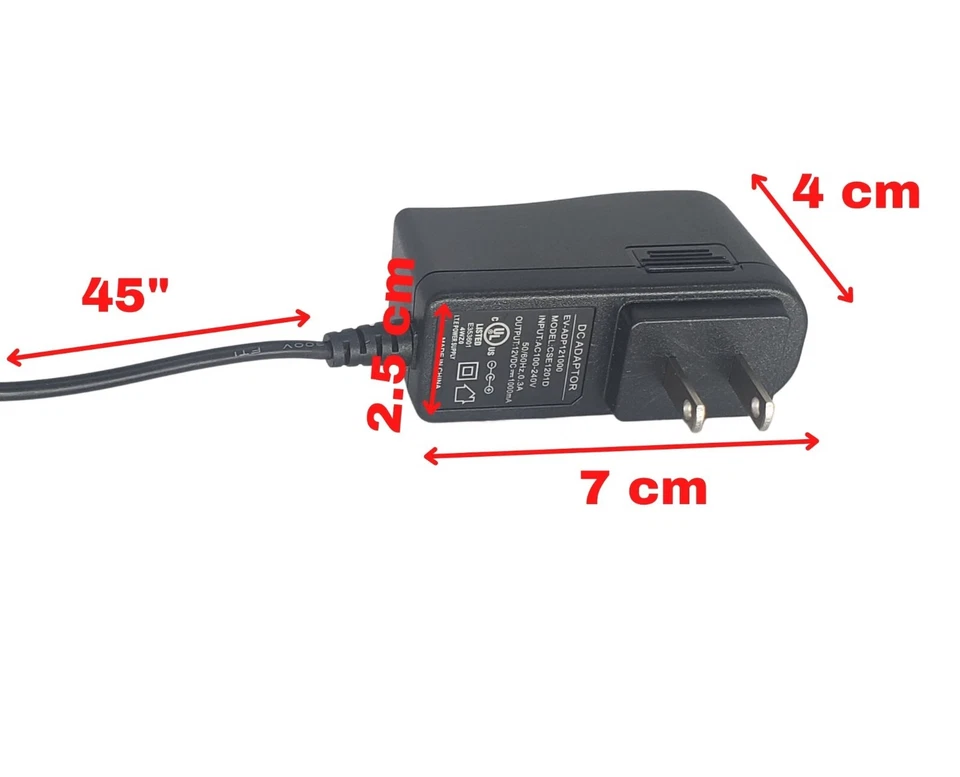 DC 12V 1A 1000mA Power Supply Adapter Wall Charger with 5.5 x 2.1 mm DC Plug - Image 4 of 4