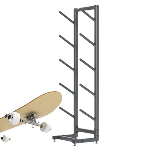 5 Layer Skateboard Deck Rack Holder Floor Stand Longboard Display Shop Organizer - Picture 7 of 10