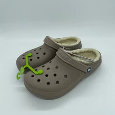 Crocs Classic Lined Slip On Clogs Warm Comfort Solid Bone Size 9 Womens