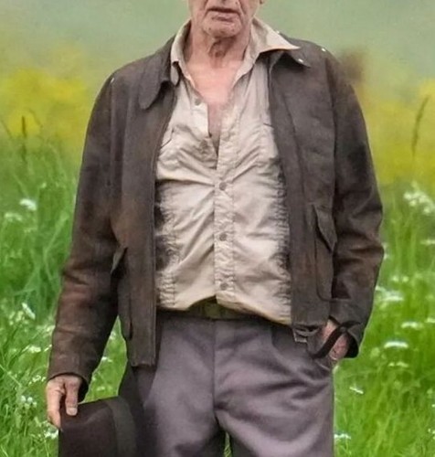 Chaqueta de cuero de vaca genuino marrón envejecido Indiana Jones Harrison Ford para hombre - Imagen 2 de 8