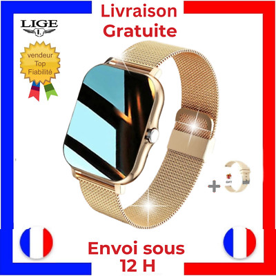 Montre Connectée Sport Homme Femmes Écran Tactile Bluetooth