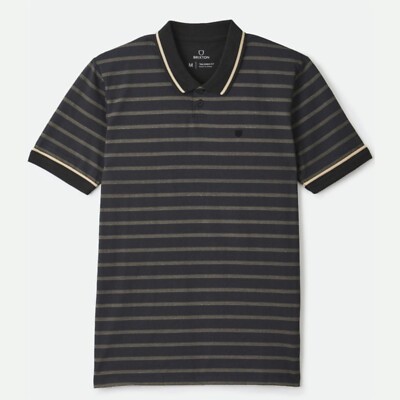 BRIXTON PROPER POLOSHIRT GR: M WASHED BLACK VANILLA