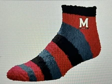 Maryland Terrapins NCAA Women's Rainbow Sleep Soft Fuzzy Socks - OSFM