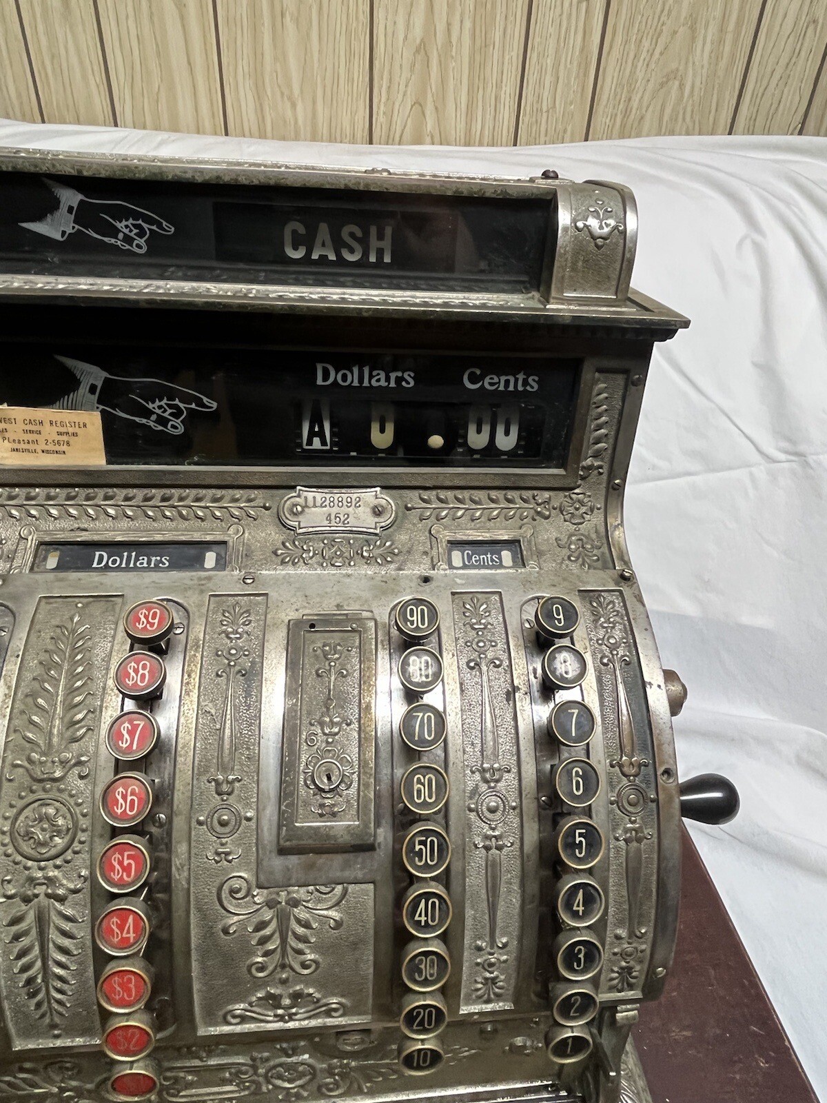 Antique Brass National Cash Register Model 452 eBay