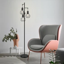 Industrial Dimmable Floor Lamp EDISHINE Farmhouse 3-Light Tree Floor Lamp 