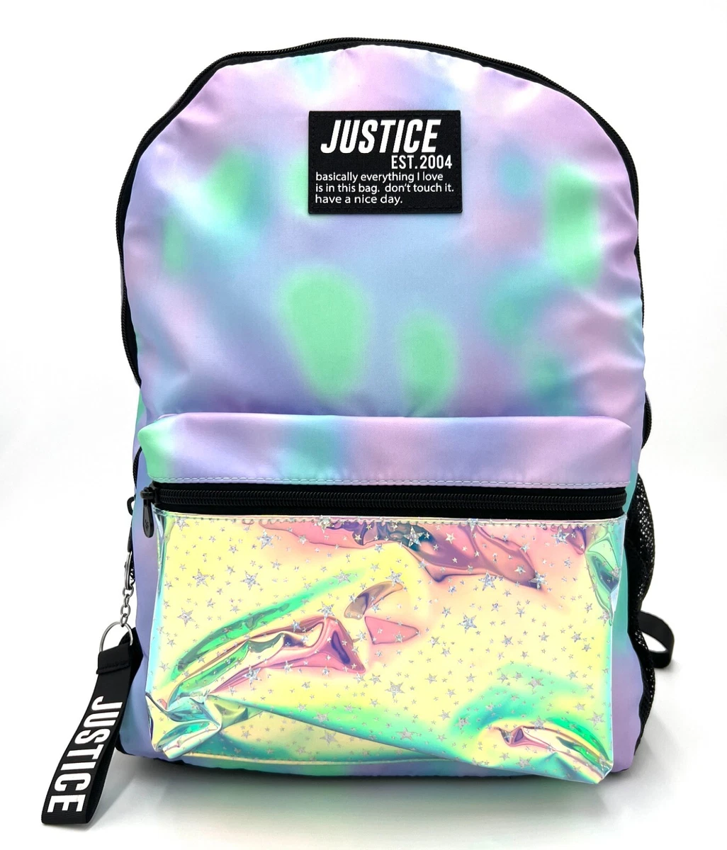 Justice Pink Glitter Tie-Dye Pencil Pouch with Zipper