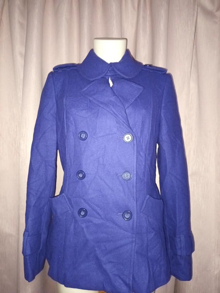Sportsgirl Woollen Blend Purple Fully Lined Coat Size 10 EUC