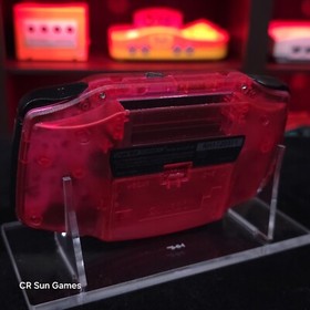 Clear Red Game Boy Advance GBA Console with iPS V5 Backlight Backlit LCD 