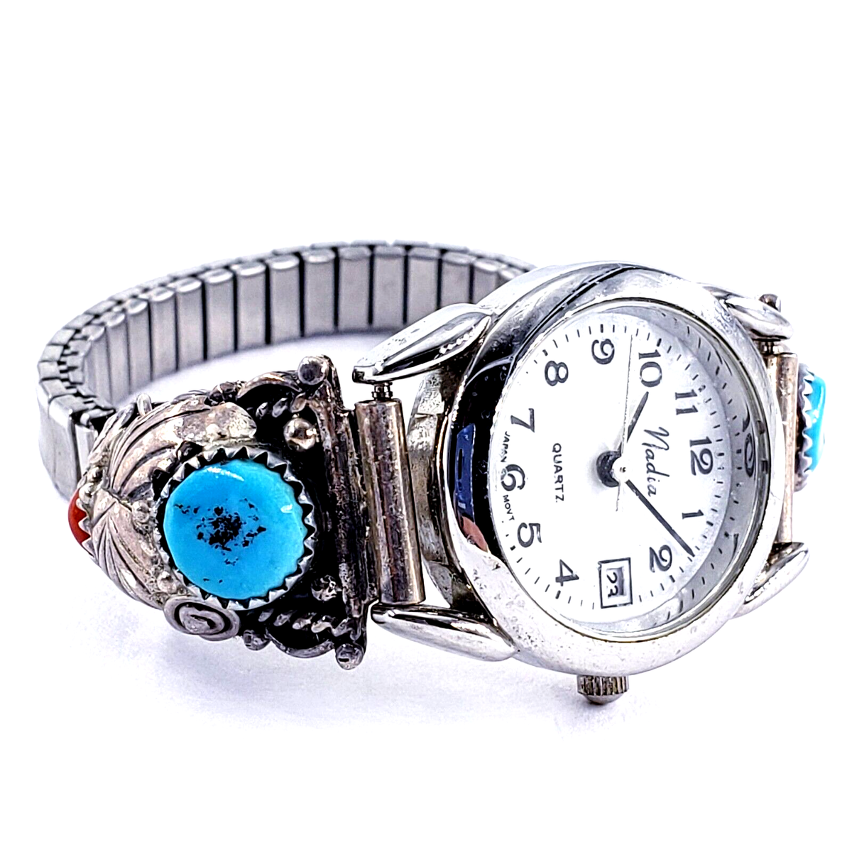 Turquoise and silver watch...will need battery Authentic Turquoise Watch from Arizona Needs Battery main image 4