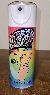 Bitch Be Gone Spray Tumbler Cup Cheetah Neon Funny Jokes 20oz New 