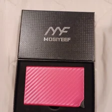 Minimalist Credit Card Holder Pop up Cards RFID Protection Pink