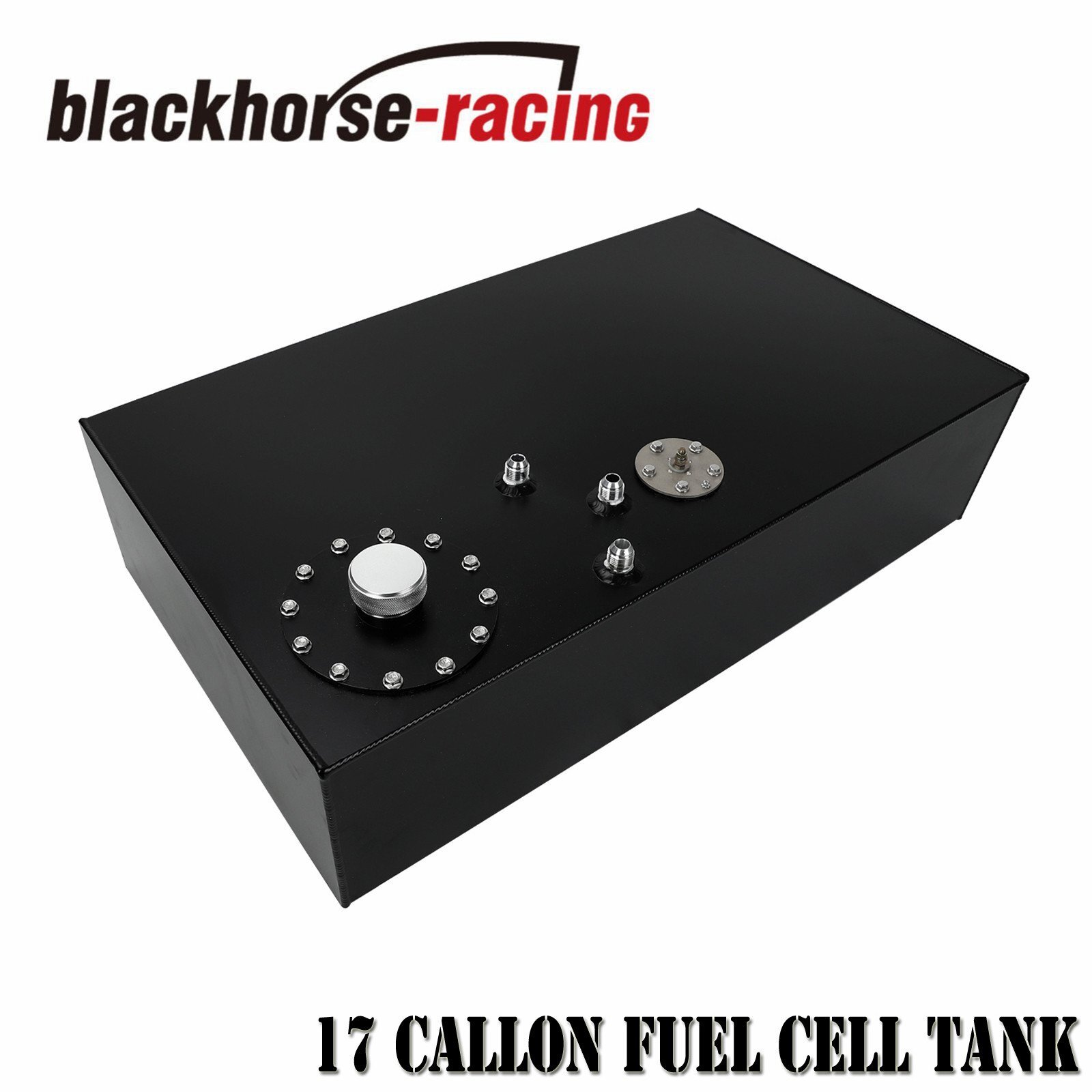 Black 17 Gallon Fuel Cell Gas Tank w/ Cap & Level Sender 64L Street Rod