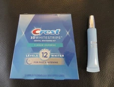 Crest 3D Whitestrips 1 Hour Express 12 Levels Whiter 20 Count 10/2026+ No Box
