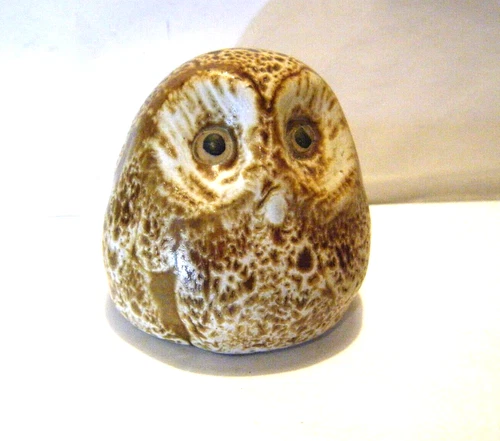 Vintage Modern Pigeon Forge Pottery Tenn Small Owl Signed Figurine