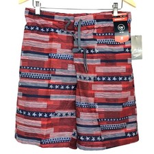 Speedo Red 4th Of July TurboDri 9in E Board Swim Trunks Size Men Small