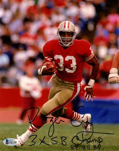 ROGER CRAIG SIGNED 8x10 PHOTO + 3X SB CHAMP SAN FRANCISCO 49ERS HERO BECKETT BAS