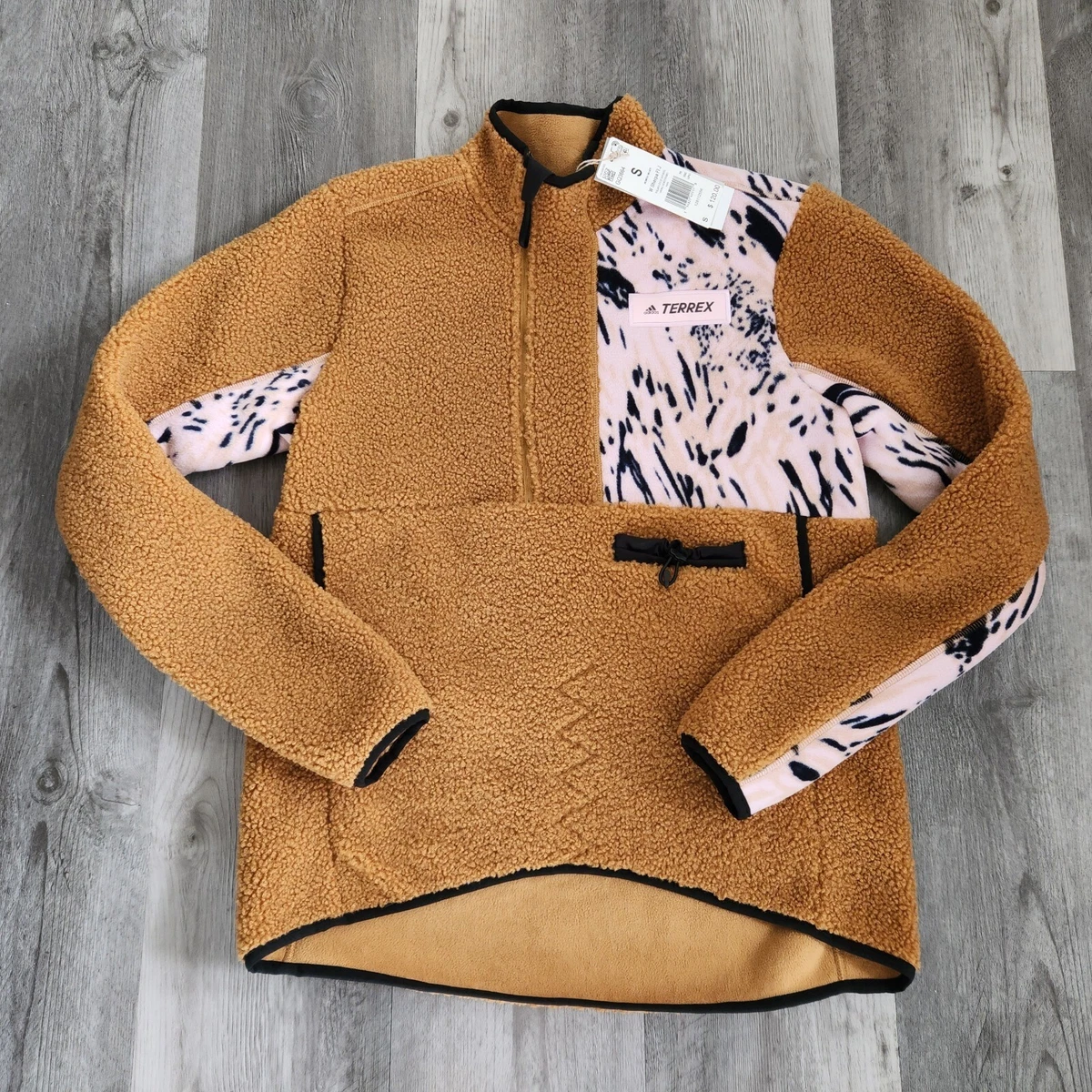 Adidas sherpa half zip sales