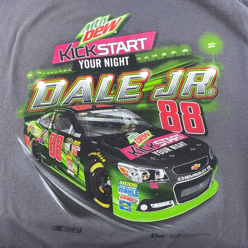 Nascar #88 Mens T-Shirt Gray Size XL Crewneck Tee Dale Earnhardt Jr Mountain Dew - Picture 8 of 11