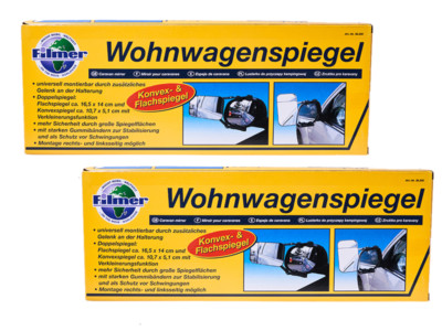 2 xFilmer 38200 Caravanspiegel Wohnwagenspiegel Aufsetzspiegel PKW Spiegel Univ