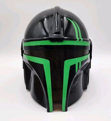 Star Wars Black Series The Mandalorian Steel Helmet Black And Green Wearable  