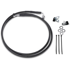 Drag Specialties +10" Brake Line Front Black Vinyl FXDWG 93-05 | 640115-10BLK