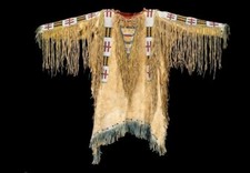 Old Style American Buckskin Buffalo Beaded Fringes Powwow Regalia War Shirt