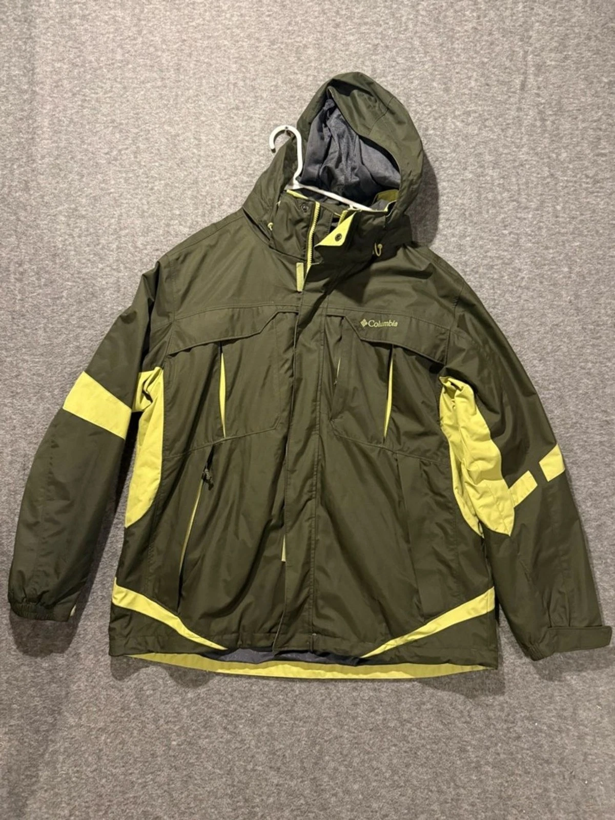 Columbia Bugaboo Interchange Jacket 3 in 1 Mens XL green Omni Tech Waterproof