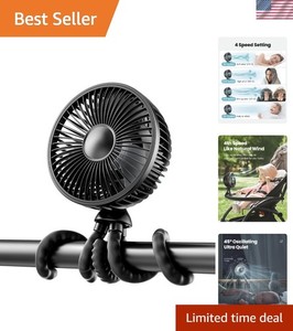 Compact Baby Stroller Fan with Oscillation & Safe Design - Travel Essential