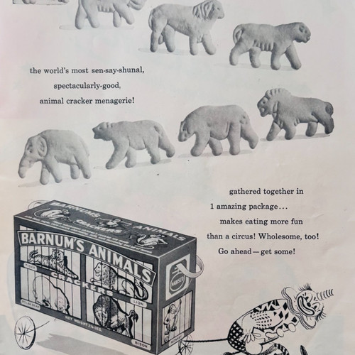 1953 Nabisco Barnum's Animal Crackers Advertisement Ringling Bros Circus F15S