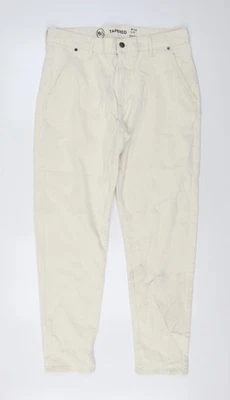 Marks and Spencer Mens Beige Cotton Straight Jeans Size 34 in L30 in Regular Zip - Image 1 of 4