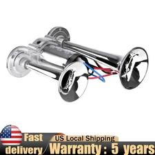 Train Electric Air Horn For Trucks RV Car Boat 12V Super Loud Dual Trumpet