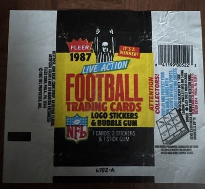 1987 Fleer Live Action Football NFL Empty Wax Wrapper GET EVERY 4TH FREE