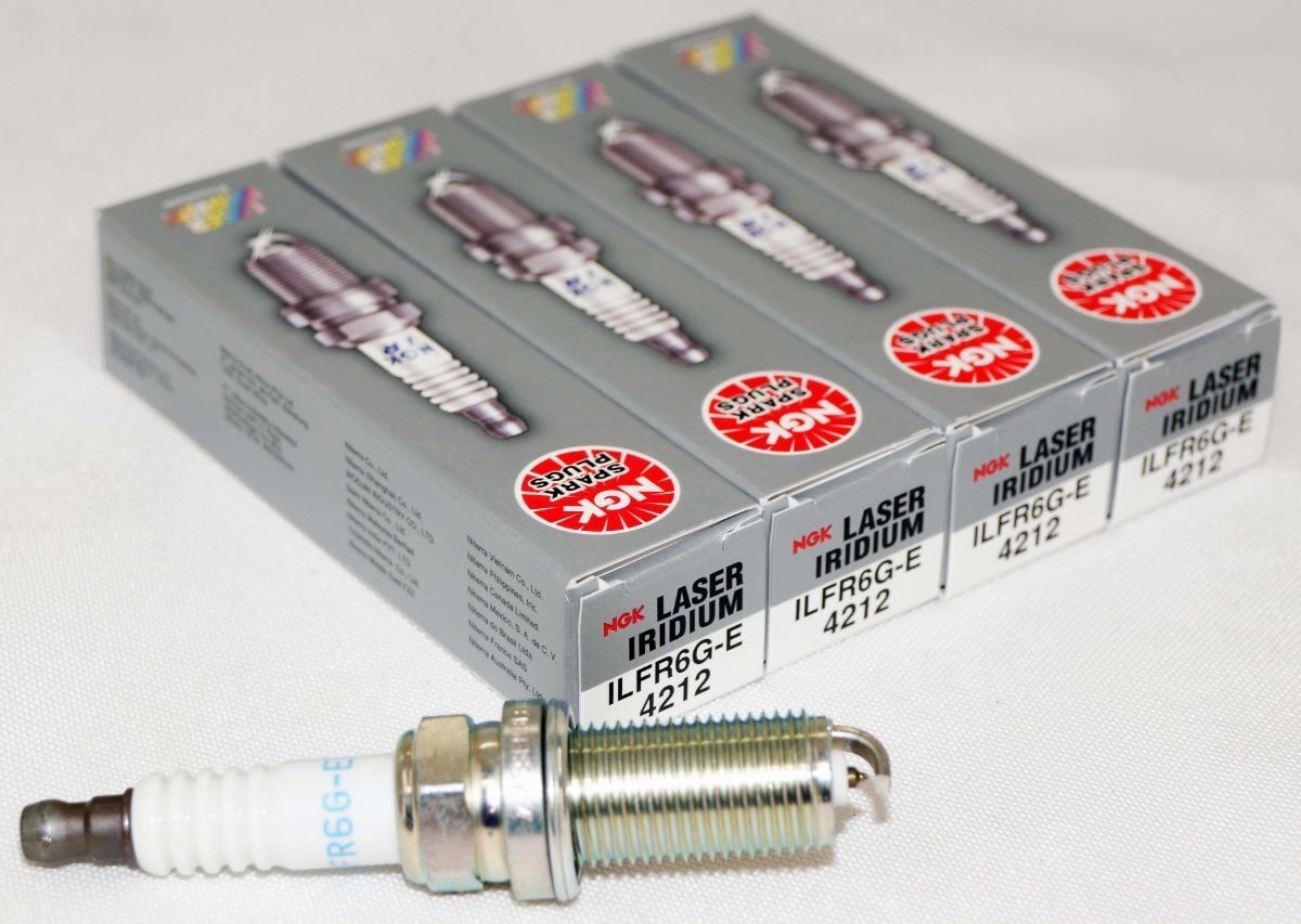 Set of 4 NGK Laser Iridium Spark Plug Nickel Core Tip Standard 0.032in ILFR6G-E